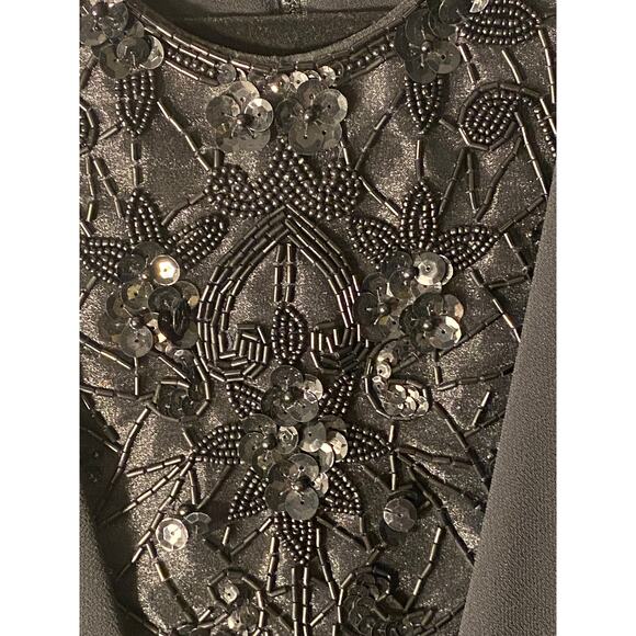 Women's Ursula of Switzerland, 14 or 16 Formal Dress with Chiffon Overlay, Black - Picture 10 of 12